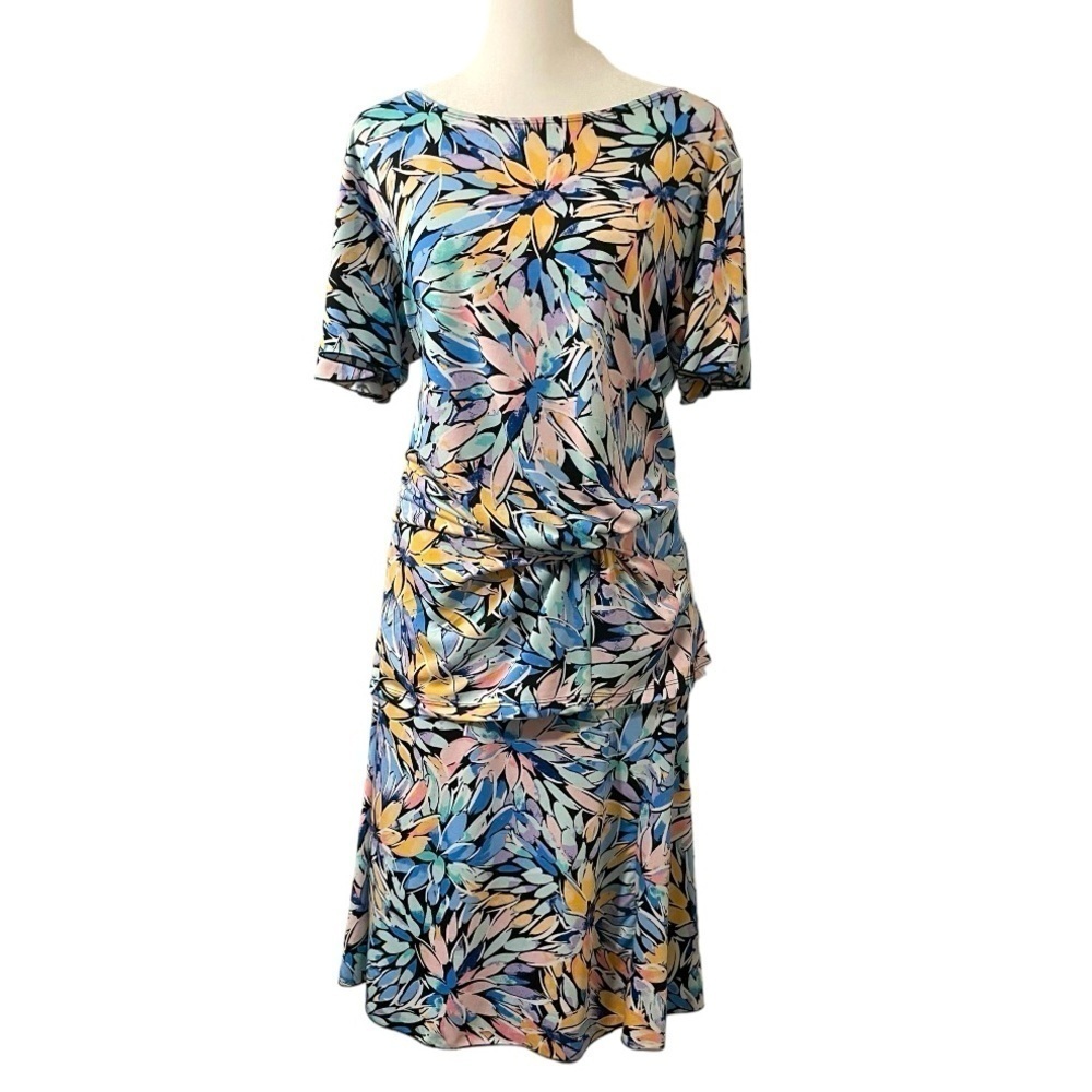 Passport Colorful Floral 2-Piece Skirt and Blouse Vintage style feminine Sz L - Picture 5 of 11